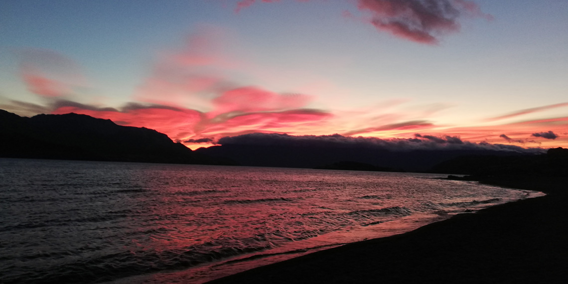 sunrise on lagoon in Puerto Tranquillo